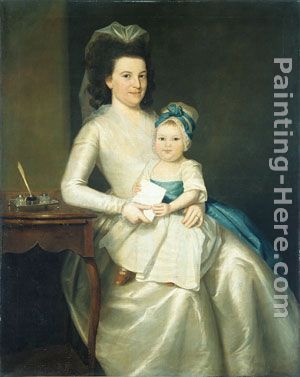 Lady Williams and Child painting - Ralph Earl Lady Williams and Child art painting